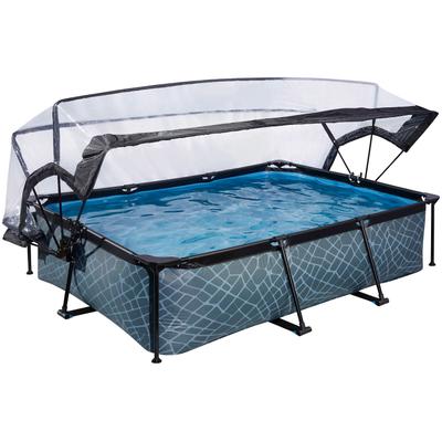 Framepool EXIT, grau, B:200cm H:65cm L:300cm, Schwimmbecken, BxLxH: 200x300x65 cm, mit Kartuschenfilter und Abdeckung
