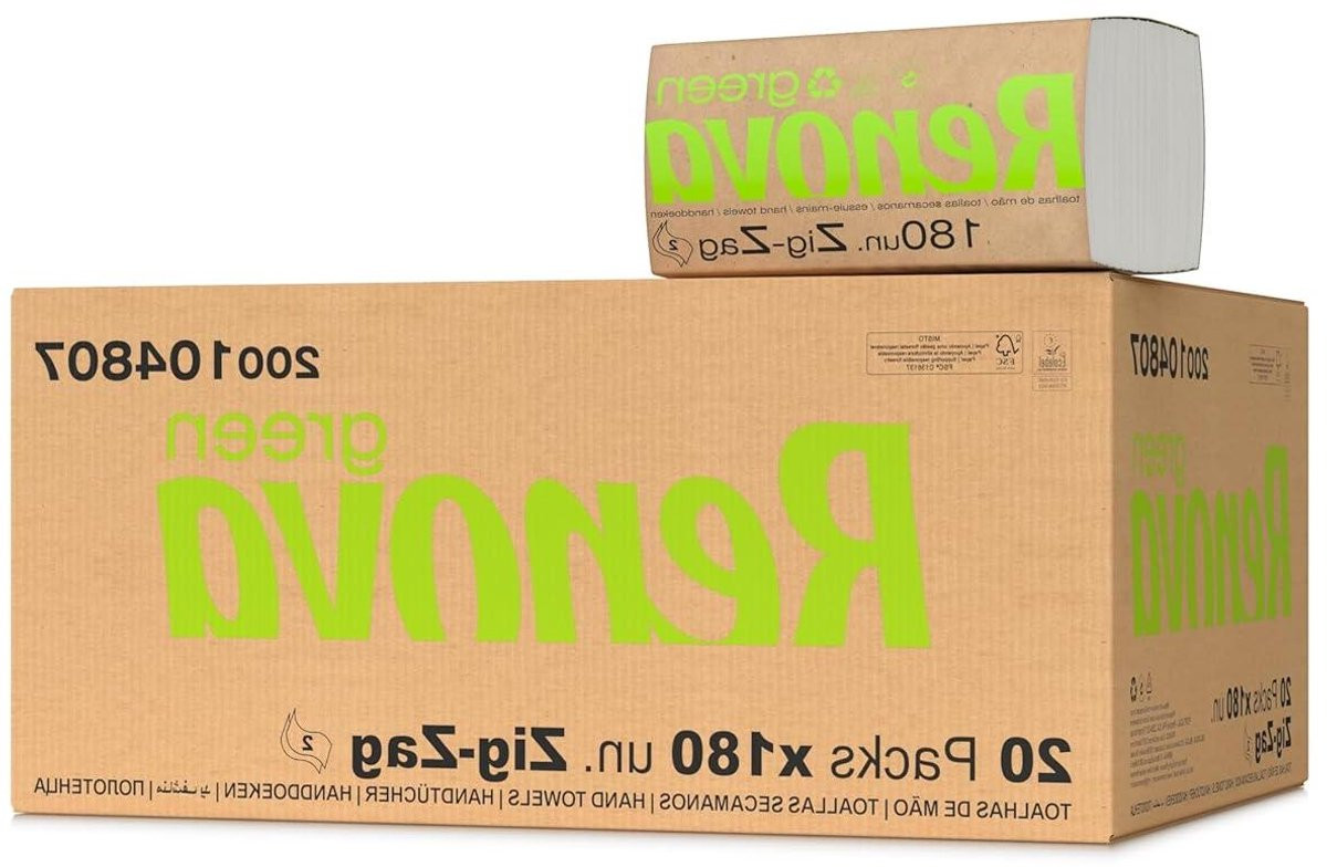 Renova Papieren Handdoeken - 20 Verpakkingen - Wit - 100% Gerecycled Papier