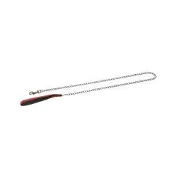Kettenleine mit weichem Griff rot 2mm Glieder 120cm lang