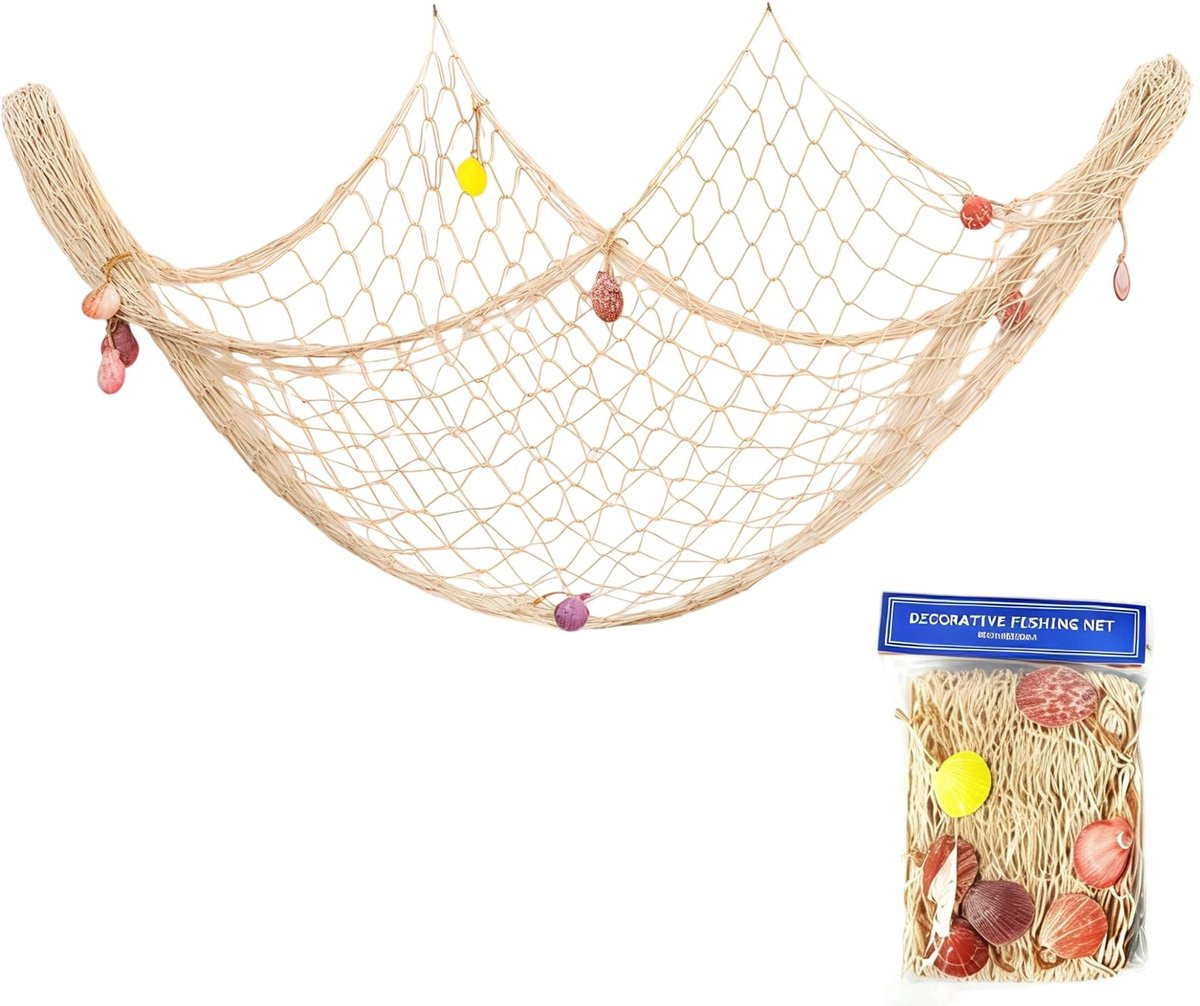 Solidchoice Grote Vissersnet Wanddecoratie voor Strandthema