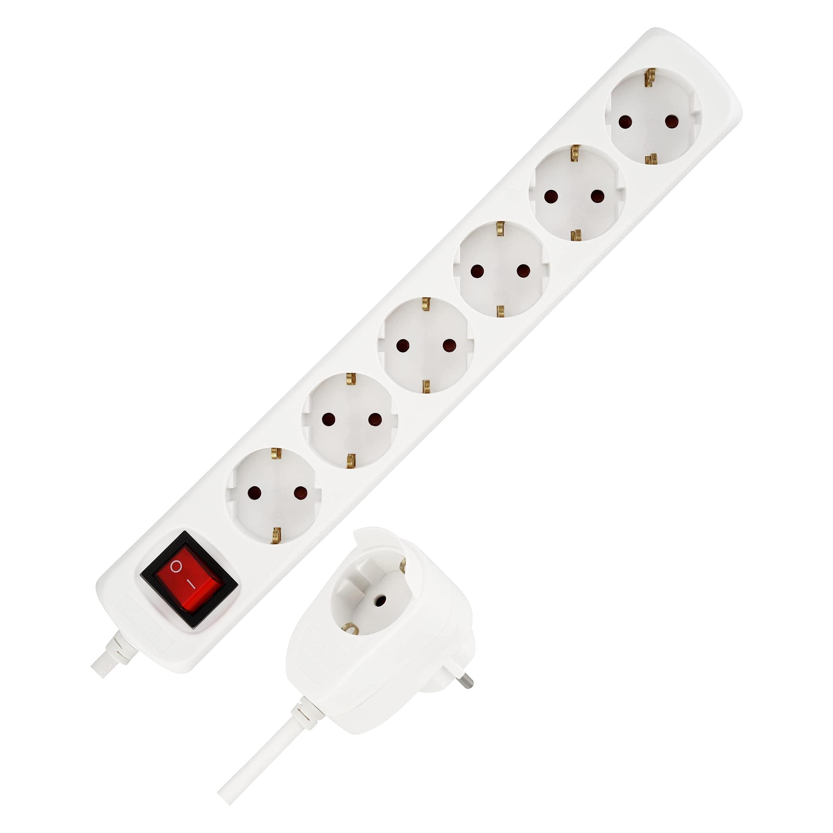 REV Steckdosenleiste 6+1-fach 2m Powersplit + Schalter (7x, CEE 7/4, 2 m) (0012695114 WS)