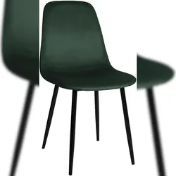 DELUKE® Esszimmerstuhl MOVI - Grün Samt, Metall 88x44x51cm Strapazierfähiger & pflegeleichter Bezug Esszimmerstühle Stuhl Esszimmer Küchenstühle