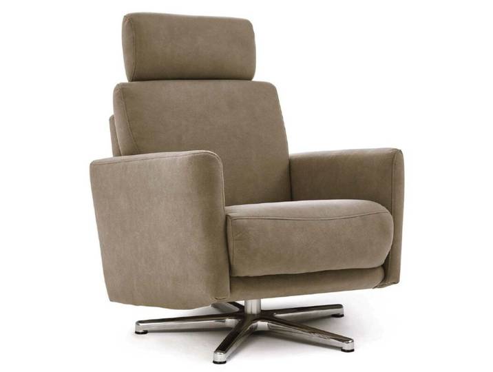Calizza Interiors Lari Sessel - Microfaser Bulus 14 stone - inkl. Kopfstütze Modern, Zeitlos