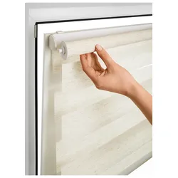 bonprix Doppelrollo in Leinen-Optik, beige, Gr.200x80 cm, Doppelrollo mit schöner Leinen-Optik