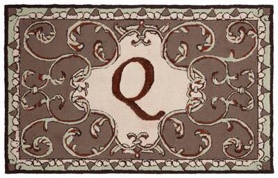 SAFAVIEH Hand-hooked Monogram J Mocha Rug