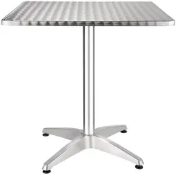 Bolero quadratischer Bistrotisch Edelstahl 1 Bein 70cm