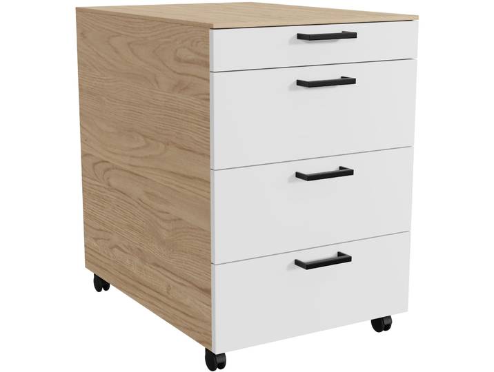Rollcontainer Setup Eiche artisan Holzwerkstoff B 44 H 64 cm - Möbel Konfigurator: Traummöbel individuell zusammenstellen - Rollcontainer