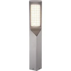 Sockelleuchte Edelstahl Außenlampe Stehleuchte silber Gartenlampe Wegeleuchte, satiniert, LED 11W 720Lm warmweiß, LxBxH 8x8x60 cm