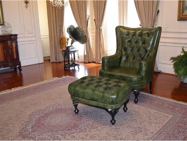 Salottini Chesterfield-Sessel SOFORT LIEFERBAR Chesterfield Ohrensessel Katerine Sessel UVP*3.290, Taschenfederkern