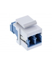InLine LWL Keystone Snap-in Kupplung weiß Duplex LC/LC singlemode blau Keramik-Hülse LC-DUP LC (89988A)