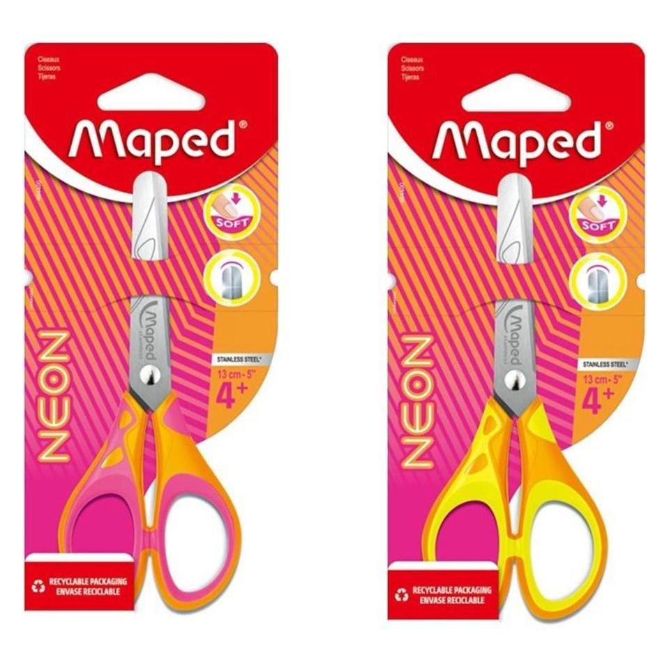 Maped Schere ESSENTIALS SOFT NEON 13 cm Blister 1St (13 cm) (464400)
