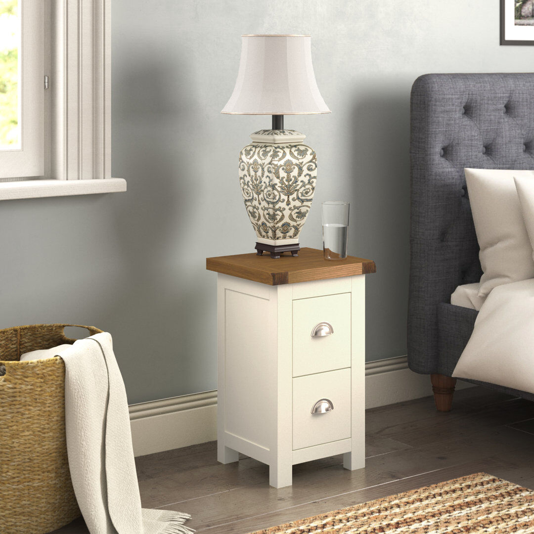 Fernleaf Astrid 35 cm W Bedside Table Grey/Brown/Silver 56cm H X 35cm W X 32cm D