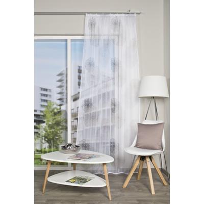 Vorhang HOME WOHNIDEEN "RAWLINS" Gr. 1, grau, B:140cm H:145cm, Voile, Polyester, Gardinen, Zugbandschal RAWLINS bedruckt