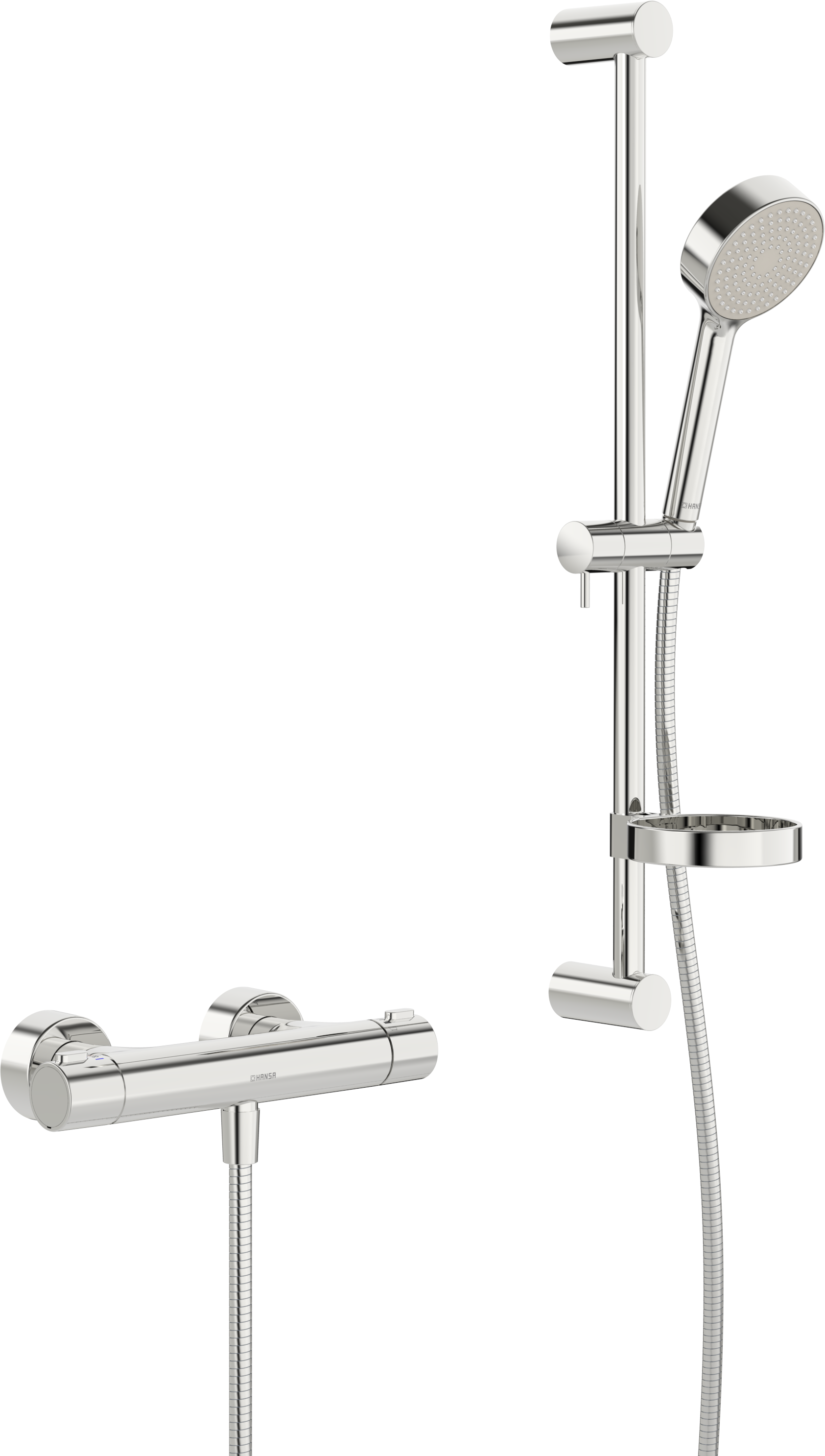 set de rénovation Hansa Hansaprisma 48080121 chromé , en saillie, avec thermostatique de douche