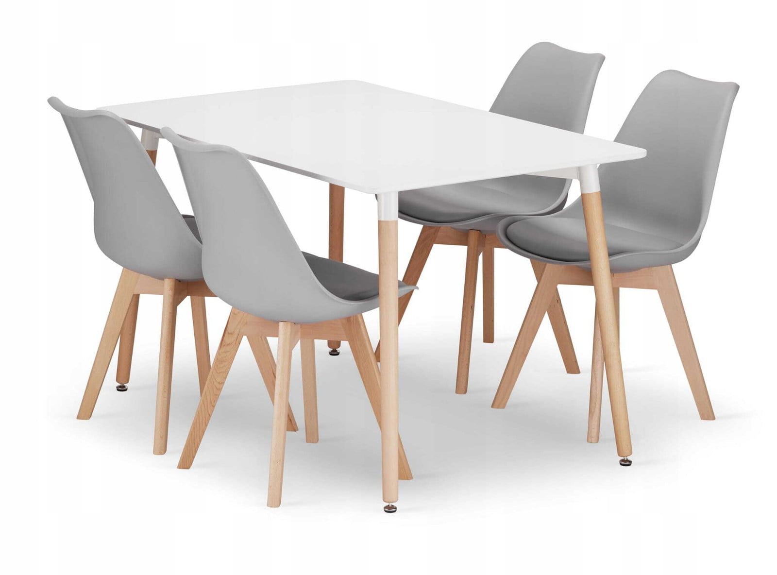 Leobert Set Repas Adria/Mark Eetset Wit/Grijs - B/D/H: 120 x 80 cm - 5-delig