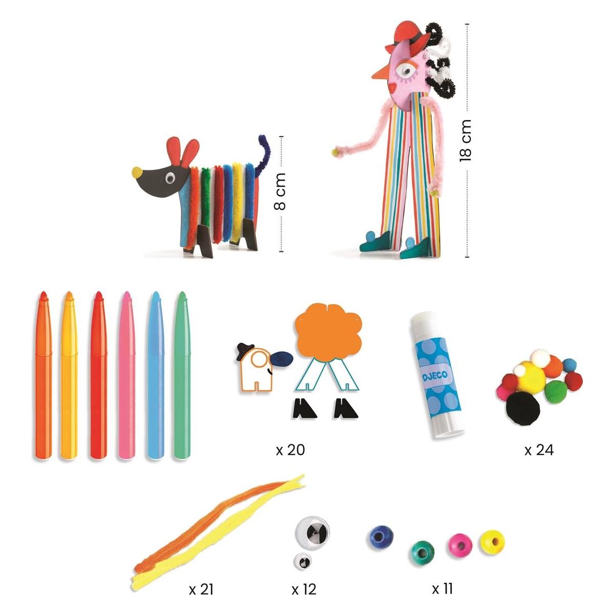 Djeco Aktivitätsbox Grosse Figuren und Hündchen (DJ00956)