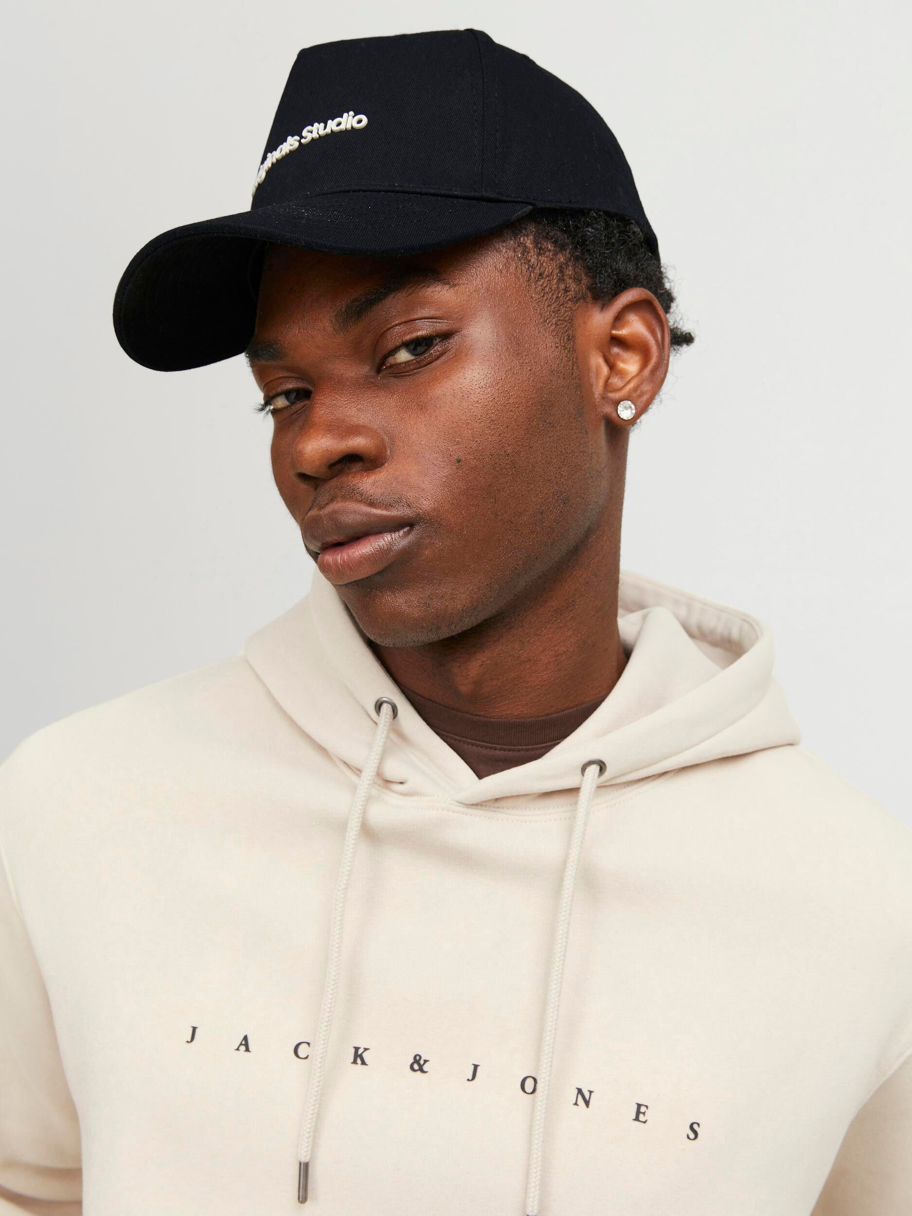Baseball Cap JACK & JONES "JACVESTERBRO CAP NOOS", Herren, Gr. 1, schwarz, Baumwolle, unifarben, Caps Baseball Cap schwarz 1