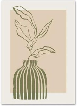 Uplifted Finds Boho Sage Green Plants Abstract Geometric Wall Art Canvas Decoration 20 X 30 Cm a
