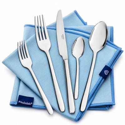 Besteck-Set MULEX "Modica, Besteckset mit 3 Multifunktionstüchern", silber (edelstahl), 63, Edelstahl 18/0, Essbesteck-Sets, Zeitlos elegantes Besteck mit schlanker Form und edler Optik
