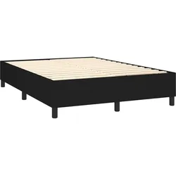 Décoshop26 - Lattenrost auf Beinen Bettgestell 140x200 cm schwarzer Stoff TDL0207014