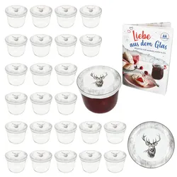 25er Set Sturzglas 230ml Einmachglas + Twist-Off-Deckel TO82 Alois Hirsch + Heft