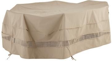 Outdoor Oval or Rectangular Table/Chairs Cover Tan - 120 Inch - Ballard Designs