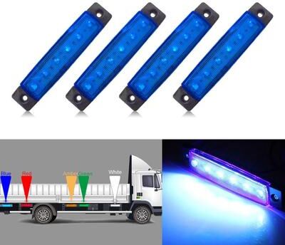Inspired Deals LED Side Marker Trailer Lights 4 Pack 6 SMD Waterproof Clearance Lamps For Trucks & Trailers blue