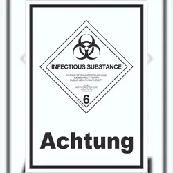 HB-Druck Aufkleber Ansteckungsgefahr Achtung Infectious Substance A5 (148x210mm)
