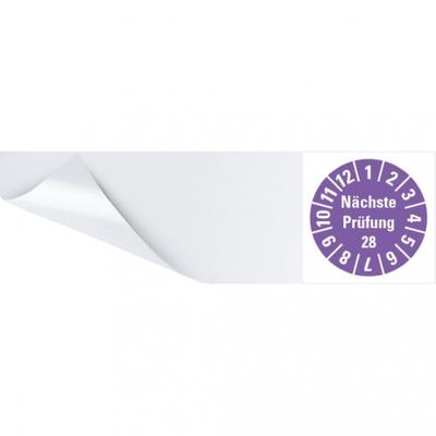 Dreifke® Kabelprüfplakette Nächste Prüfung 28, violett, Folie, selbstkl., 95x25mm, 6 Stk.