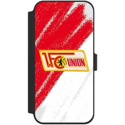 Nivocase Klapphülle für Apple iPhone 16 Plus Handyhülle aus Kunst Leder NIVOflip schwarz 1. FC Union Berlin (Apple iPhone 16 Plus), Smartphone Hülle, Schwarz