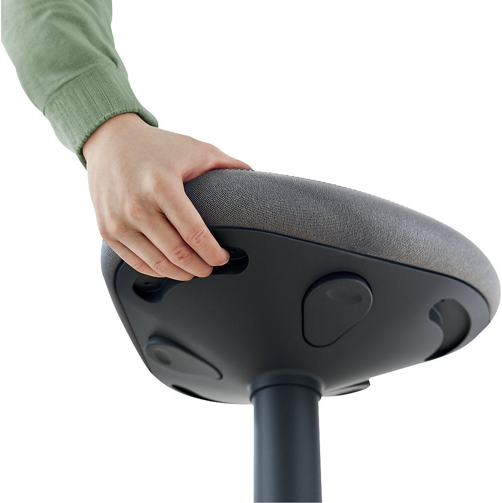 Ergo Active Sitzhocker mit Komfortsitz, Sitzhöhe 470 - 640 mm, dunkelgrau Leitz
