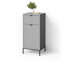 BADSCHRANK ATERNO Grau 40 x 87 cm mit Tür und Schublade