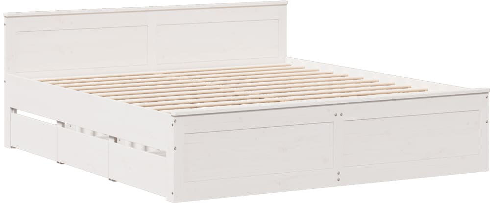 ClassicLiving Heinle Solid Wood Storage Bed White Super King (6')