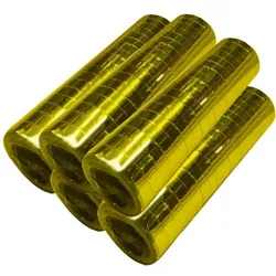 5 Glitzer Luftschlangen gold metallic