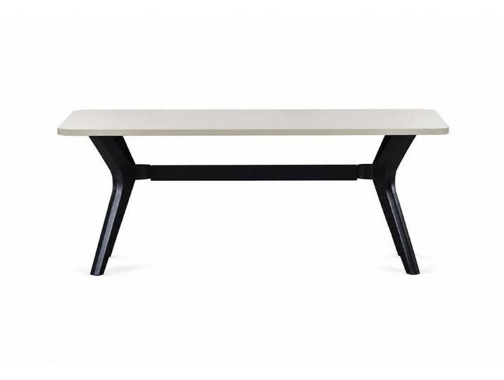 JVmoebel Couchtisch Moderner Couchtisch mit hellbeiger Tischplatte und schwarzem Gestell, Made in Europa