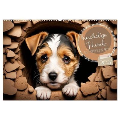 Kuschelige Hunde - kleine Herzensbrecher in Aktion (Wandkalender 2027 DIN A2 quer), CALVENDO Monatskalender