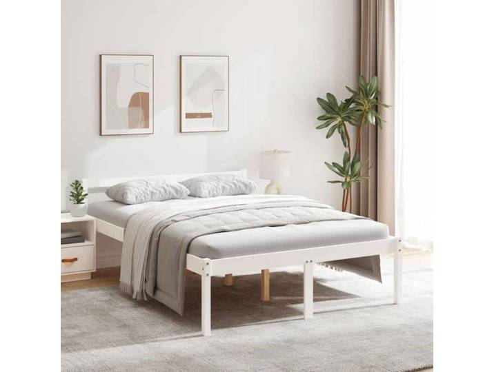 Lit personne âgée sans matelas 140x190 cm bois pin massif accès facile sécurité literie senior confortable