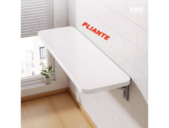 YEC Table Murale Rabattable pour cuisine chambre salon (blanc)