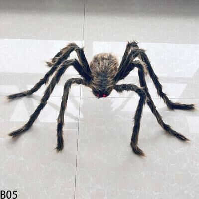 Uplifted Finds Giant Black Plush Halloween Spider Prop For Outdoor Yard & Haunted Decor b05