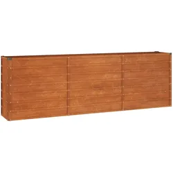 Helloshop26 - Hochbeet für Pflanzen Blumen Terrasse Garten Rostoptik 240 x 40 x 77 cm brauner Cortenstahl 02_0039867