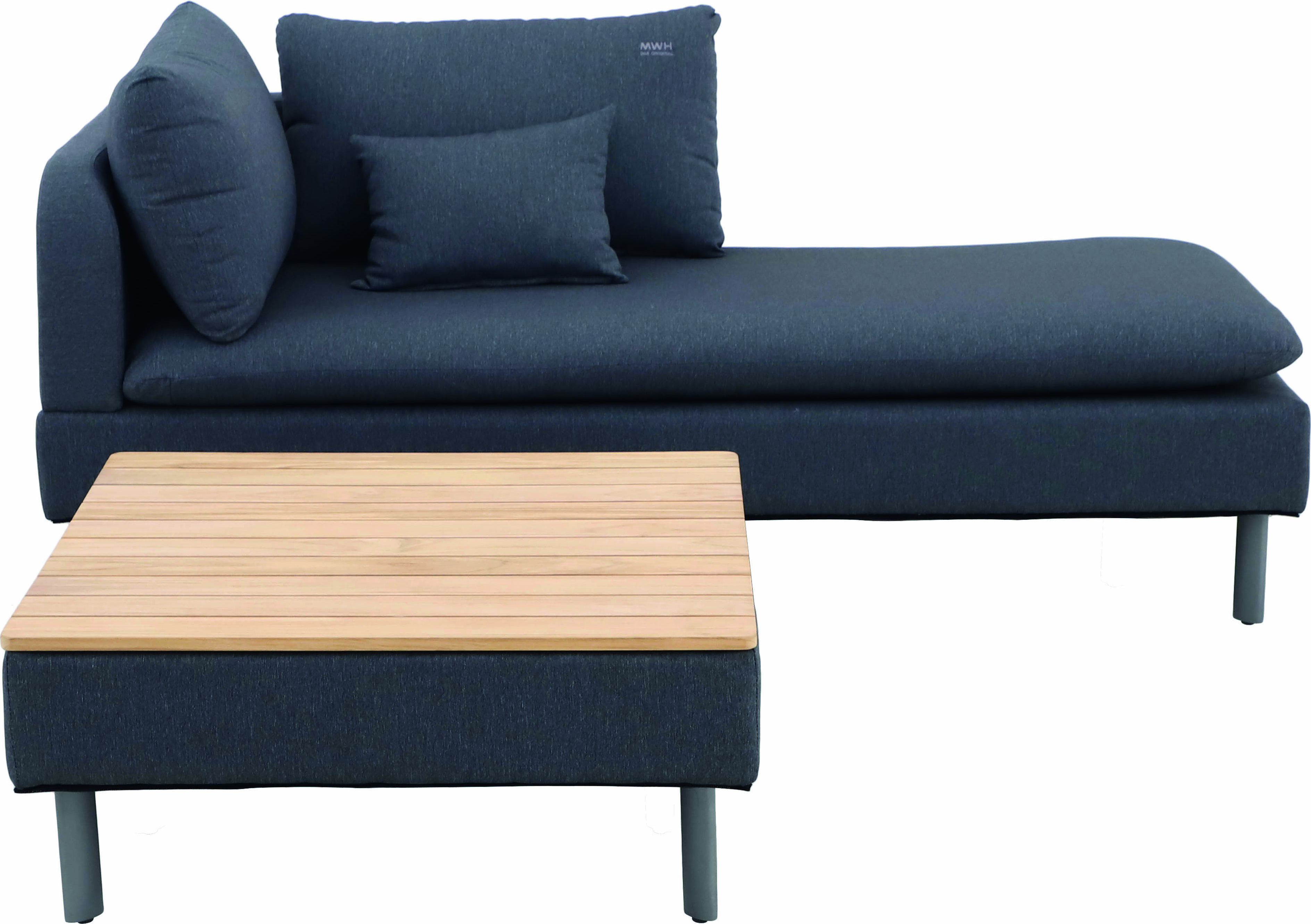 MWH Modularo Gartentisch Aluminium/Teak 83x83x35 cm