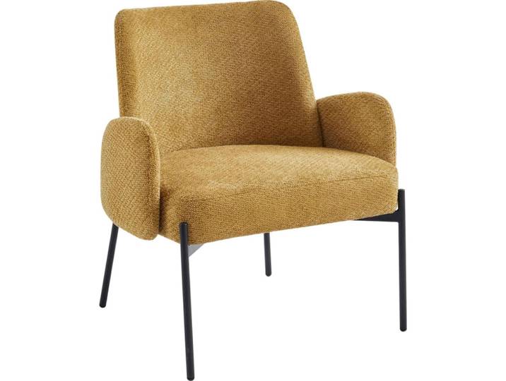 Fauteuil en tissu ikon ocre