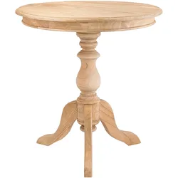 CLP Beistelltisch Wiva, runder Holztisch 70cm Durchmesser für Wohnzimmer und Esszimmer, Mindiholz mit Tischplatte