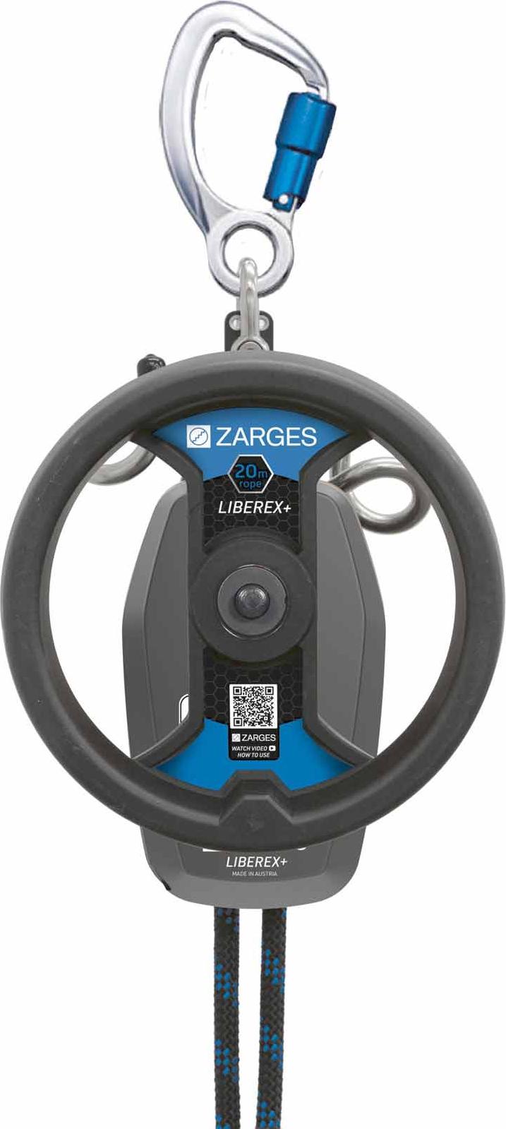 Zarges Fall Protection Abseil- und Rettungsgerät Liberex+ mit Hubfunktion und hoher Nutzlast von 280kg Länge 200,0m