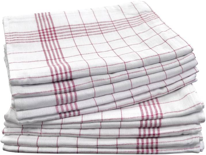 Geschirrtuch DYCKHOFF KARO / Halbleinen - 50x70 cm , rot (weiß, rot), B:50cm L:70cm, 45% Leinen, 55% Baumwolle, Geschirrtücher, Geschirrtuch
