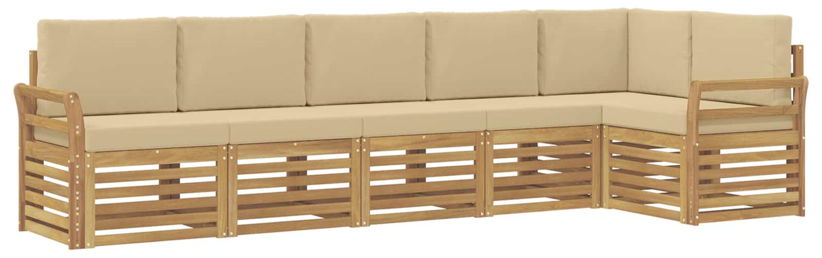 Garnitur aus 6 Outdoor-Sofas, Farbe Beige, Material: Polyester