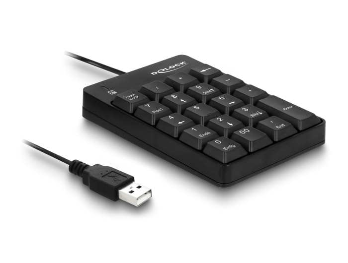 Delock USB Nummernblock 19 Tasten schwarz 12481