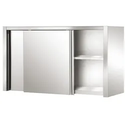 VM Europa Edelstahl Wandhängeschrank, Premium, montiert: 80 cm / Schiebetüren / fertig montiert