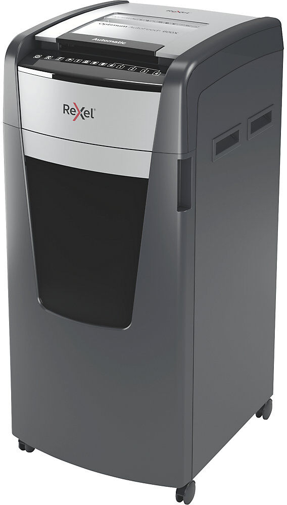 Aktenvernichter Optimum AutoFeed+ 600X, Auffangvolumen 110 l, Partikel, 15 Blatt Rexel