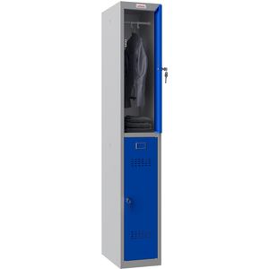 Phoenix Spind PL1230GBK, blau, 1 Abteil, 2 Fächer, mit Zylinderschloss, 30 x 183 cm